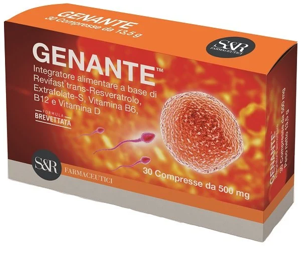 Genante - Integratore alimentare specifico per la Fertilità, per la Donna e l'Uomo. Formula Brevettata con Revifast - 30 compresse da 500 mg-image
